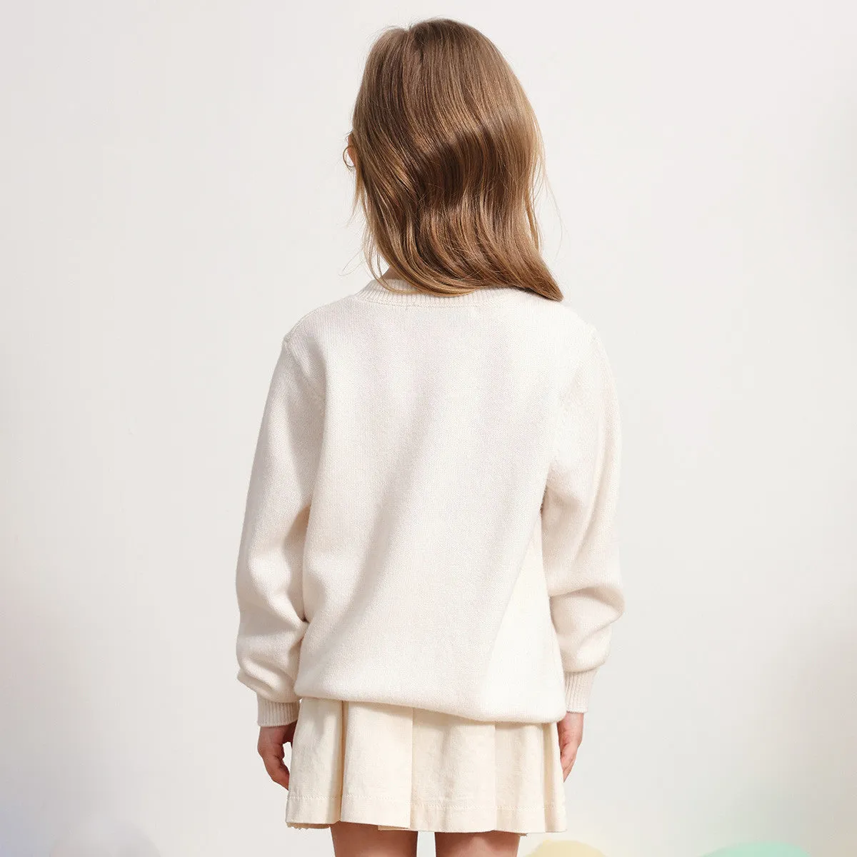 100% Wool Penguin Intarsia Round Neck Sweater