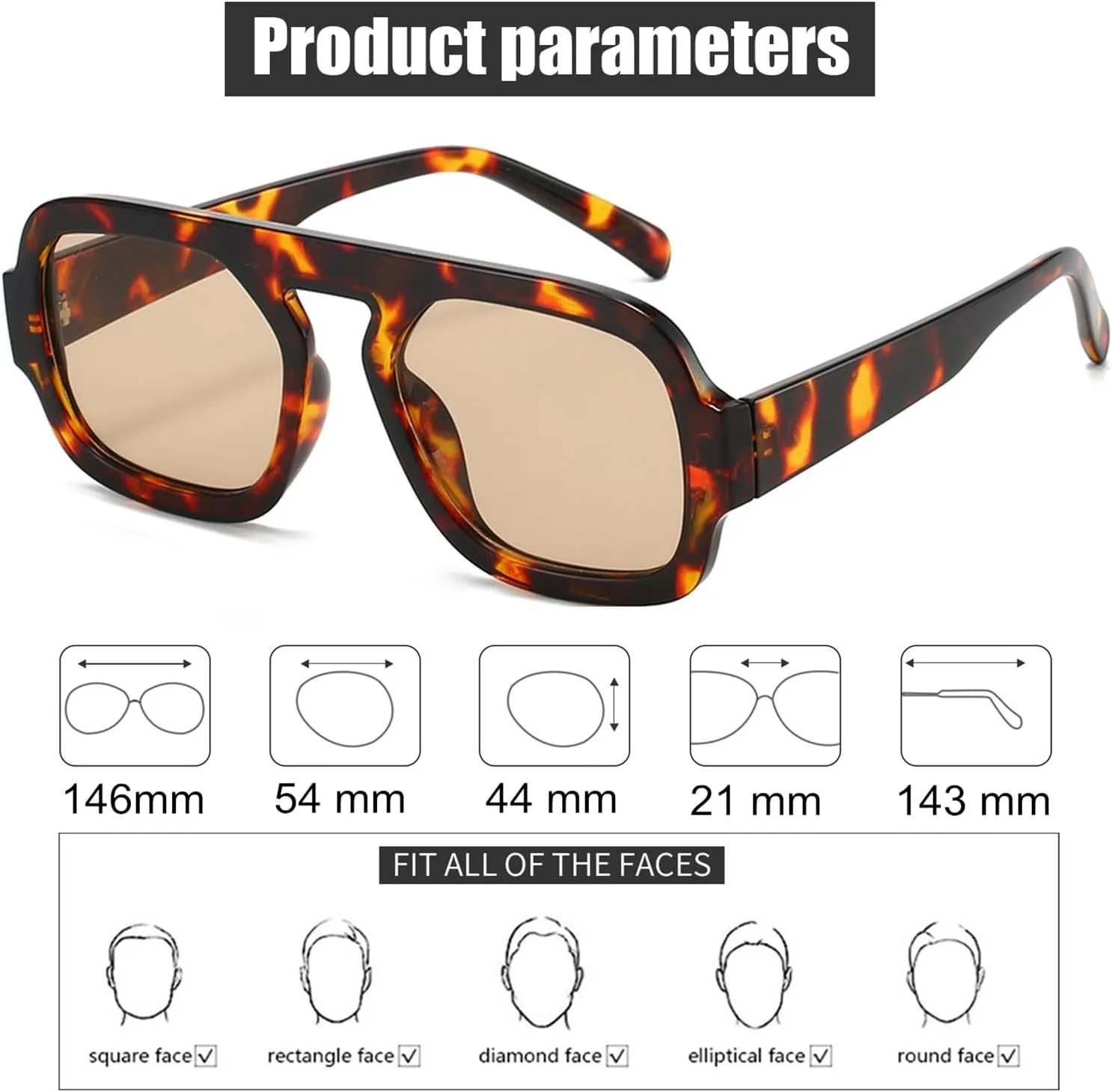 ADE WU Trendy Square Sunglasses for Women Men,Vintage Square Aviator Sunglasses Fashion 70s Inspired Stylish Flat Top Shades