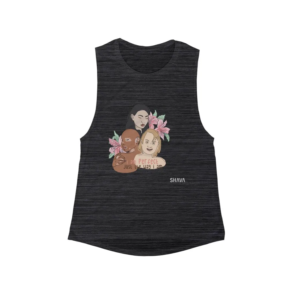 Affirmation Feminist Pro Choice Tank Top Women’s Size – I Am Perfect (Down Syndrome)