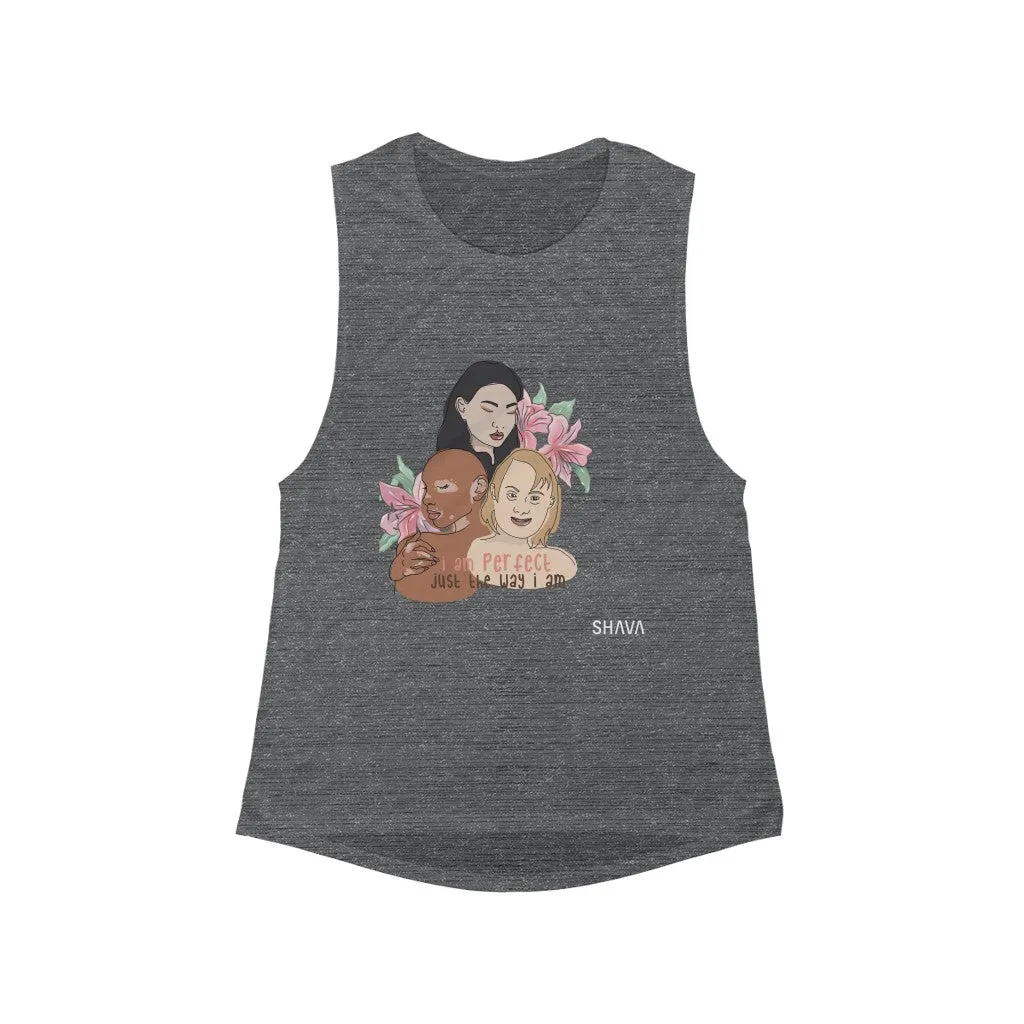 Affirmation Feminist Pro Choice Tank Top Women’s Size – I Am Perfect (Down Syndrome)