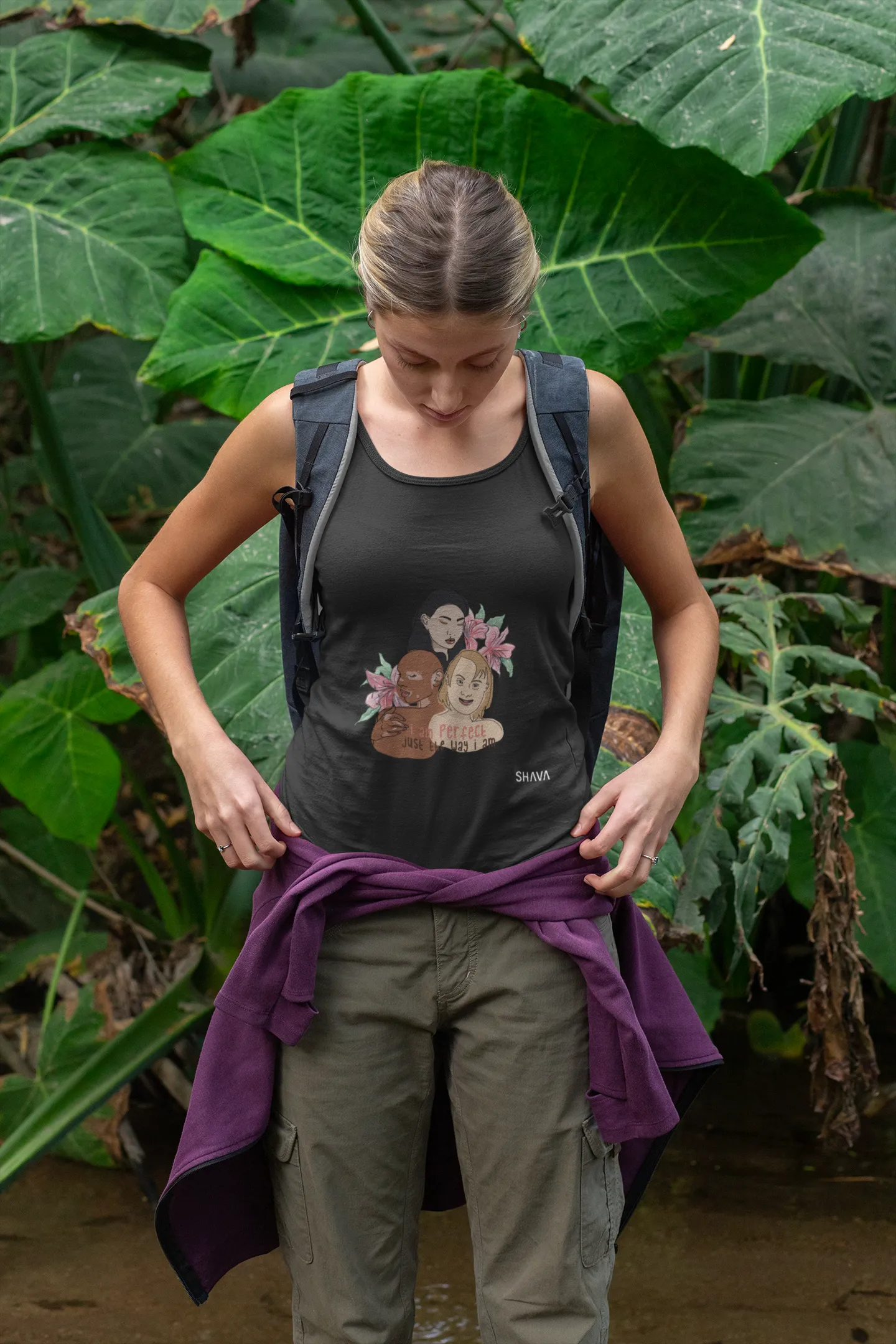 Affirmation Feminist Pro Choice Tank Top Women’s Size – I Am Perfect (Down Syndrome)