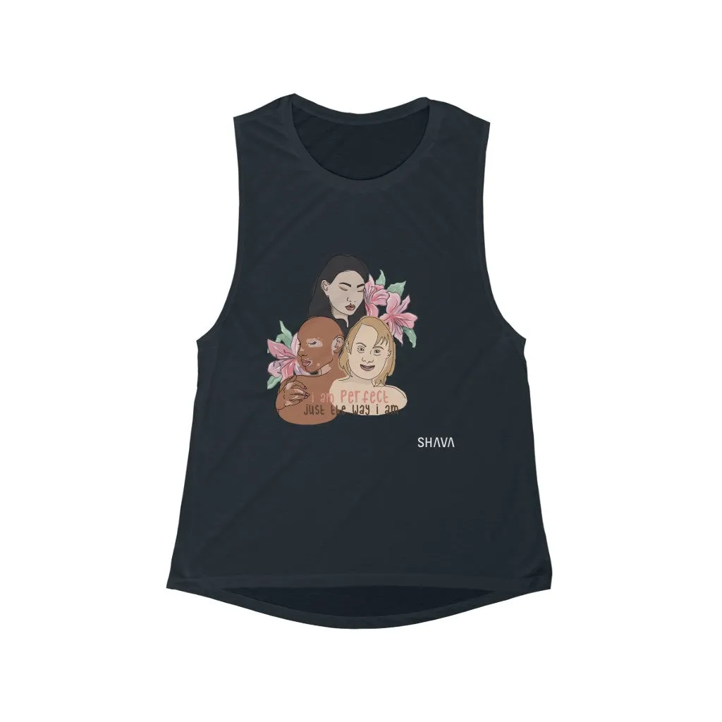Affirmation Feminist Pro Choice Tank Top Women’s Size – I Am Perfect (Down Syndrome)