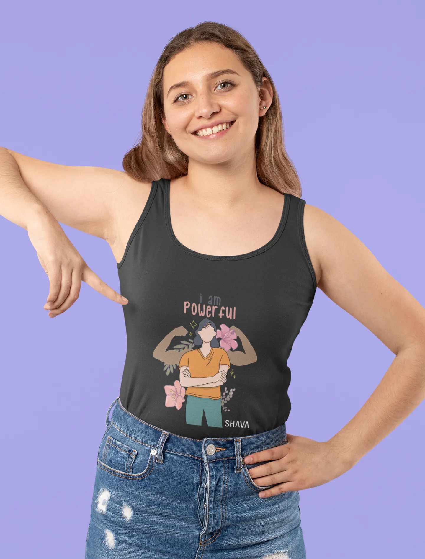 Affirmation Feminist Pro Choice Tank Top Women’s Size – I Am Powerful