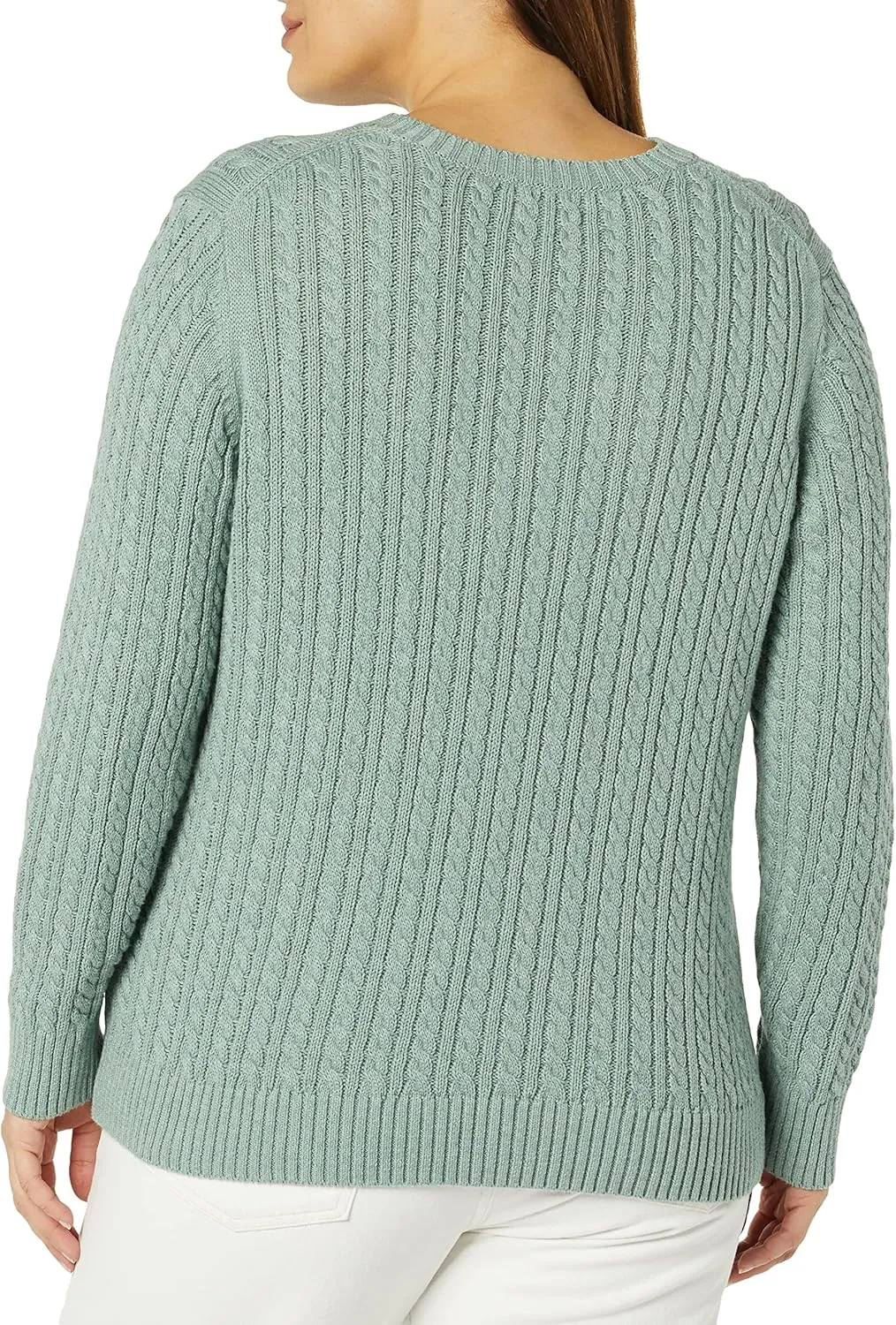 Amazon Essentials Women's Fisherman Cable Long-Sleeve Crewneck Sweater (Available in Plus Size)