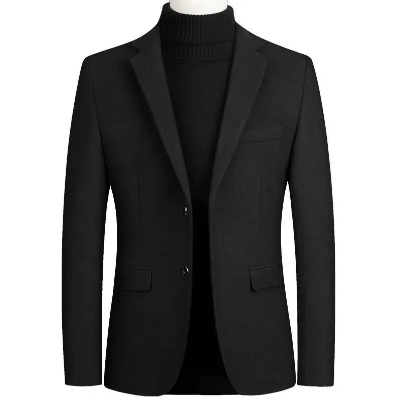 ARWEN & AJH GROUP  Brand Business Casual Wool Blazer Men 2024 Autumn and Winter New Solid Men Blazer Regular Fit Long Sleeve Blazers for Men