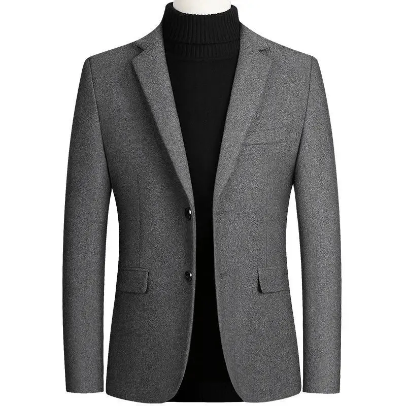 ARWEN & AJH GROUP  Brand Business Casual Wool Blazer Men 2024 Autumn and Winter New Solid Men Blazer Regular Fit Long Sleeve Blazers for Men