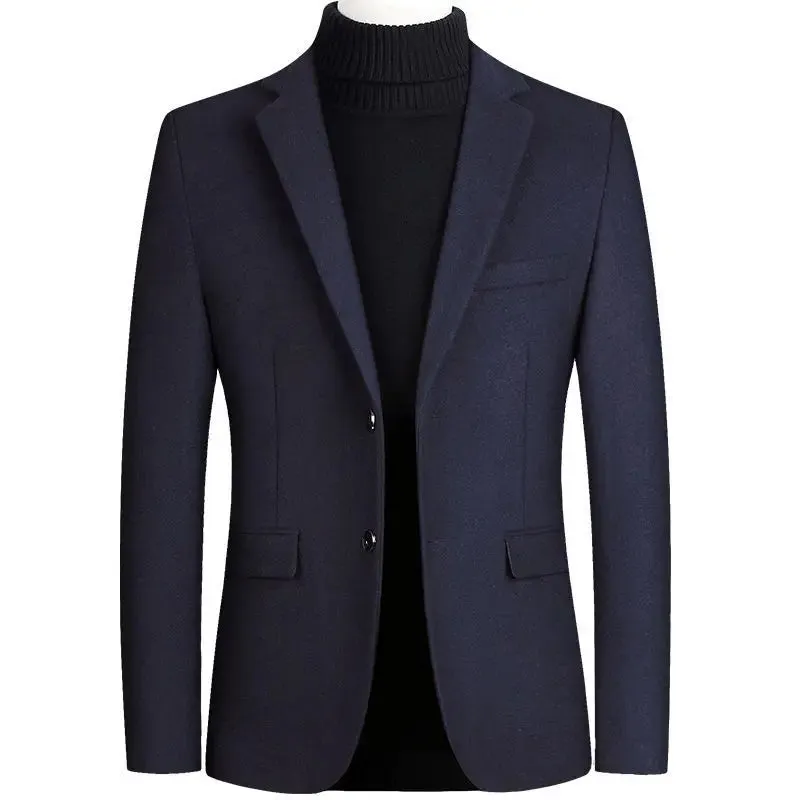 ARWEN & AJH GROUP  Brand Business Casual Wool Blazer Men 2024 Autumn and Winter New Solid Men Blazer Regular Fit Long Sleeve Blazers for Men