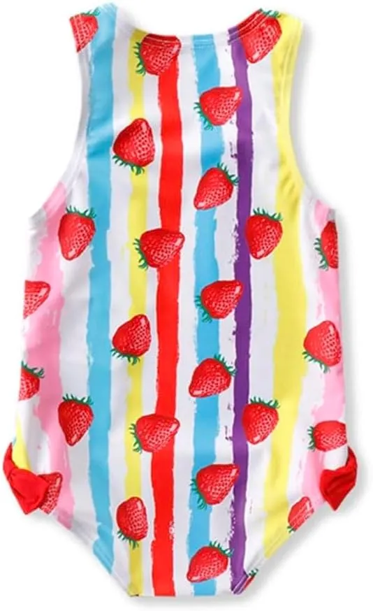 Baby Girls One Piece Swimsuit Yellow Swimwear Fruit Pineapple Bathing Suit Summer Beach Wear with Ruffle Butt