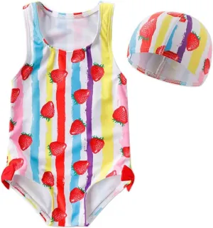 Baby Girls One Piece Swimsuit Yellow Swimwear Fruit Pineapple Bathing Suit Summer Beach Wear with Ruffle Butt