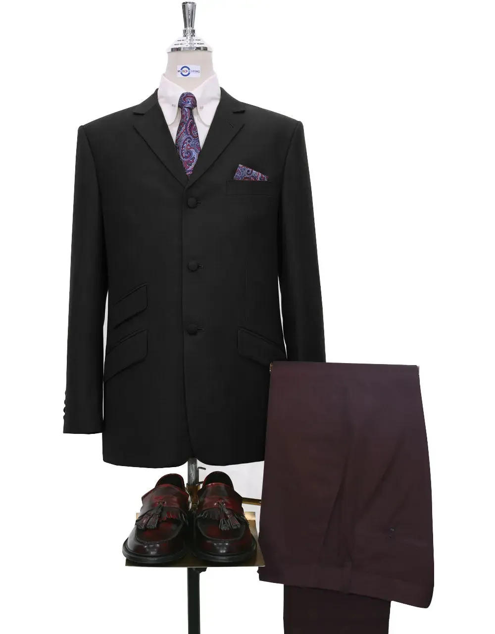 Black Blazer | Tailored 3 Button Black Mod Blazer For Men