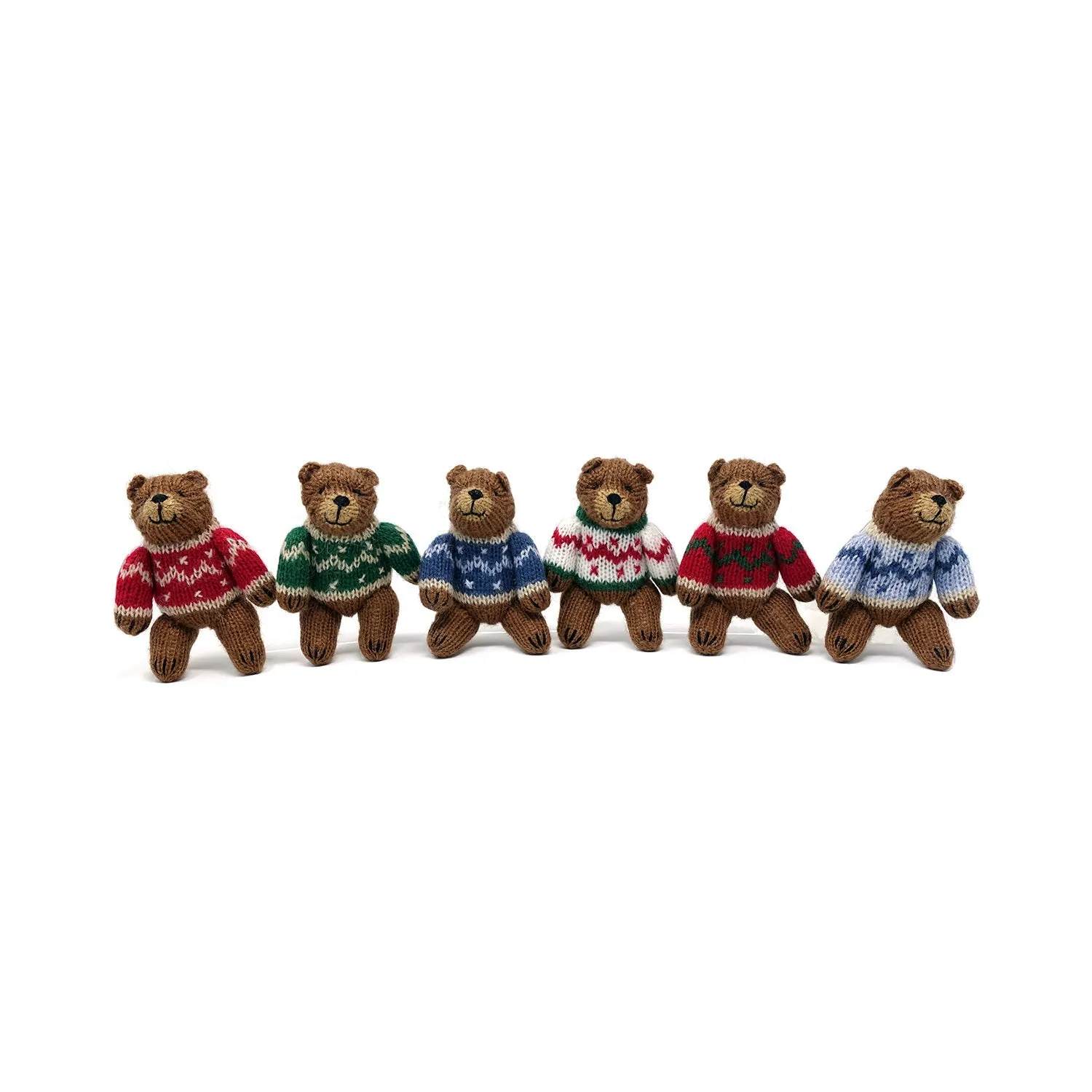 Brown Bear Ornaments - Set Of 6