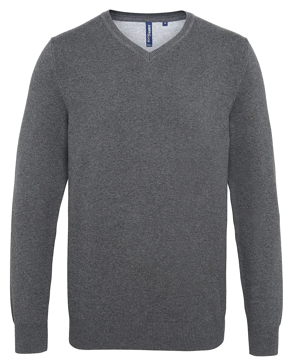 Charcoal - Men's cotton blend v-neck sweater