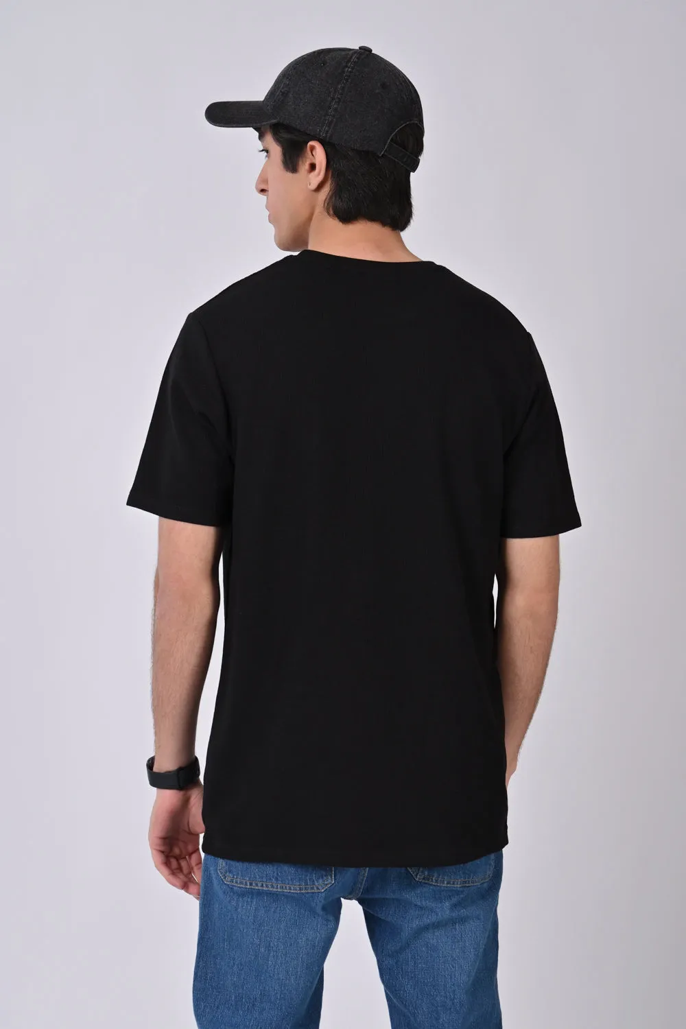 CREW NECK TEXTURED TEE