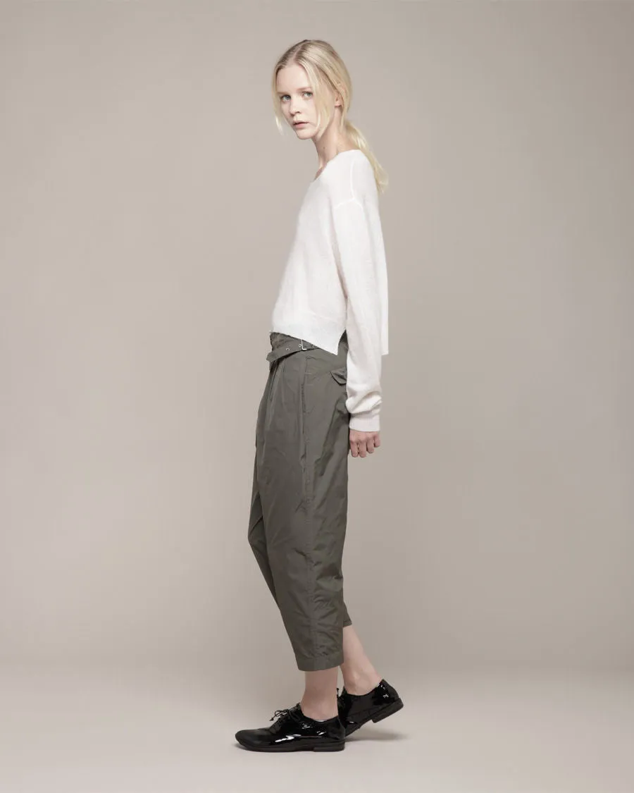 Cropped Merino Knit Pullover