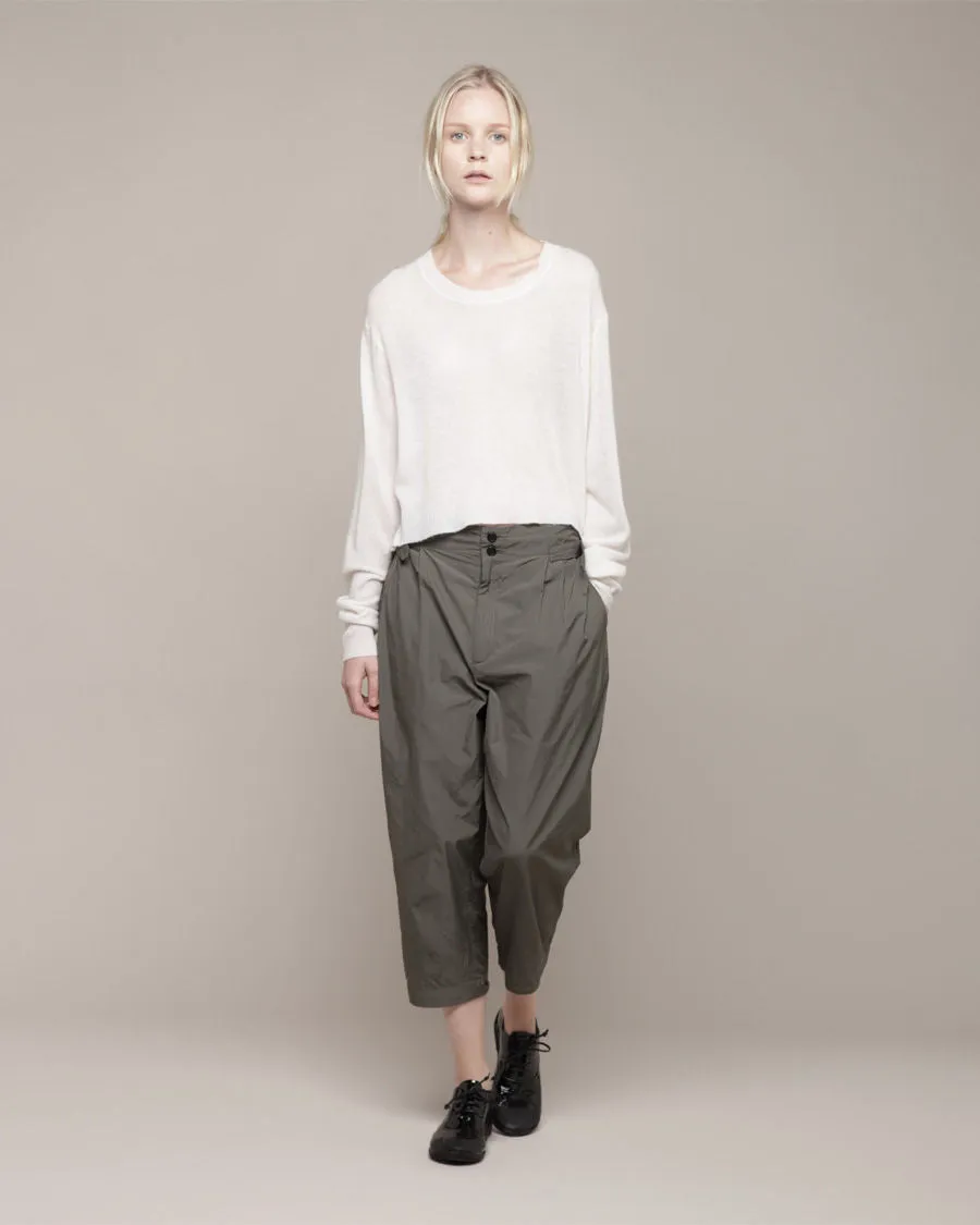 Cropped Merino Knit Pullover