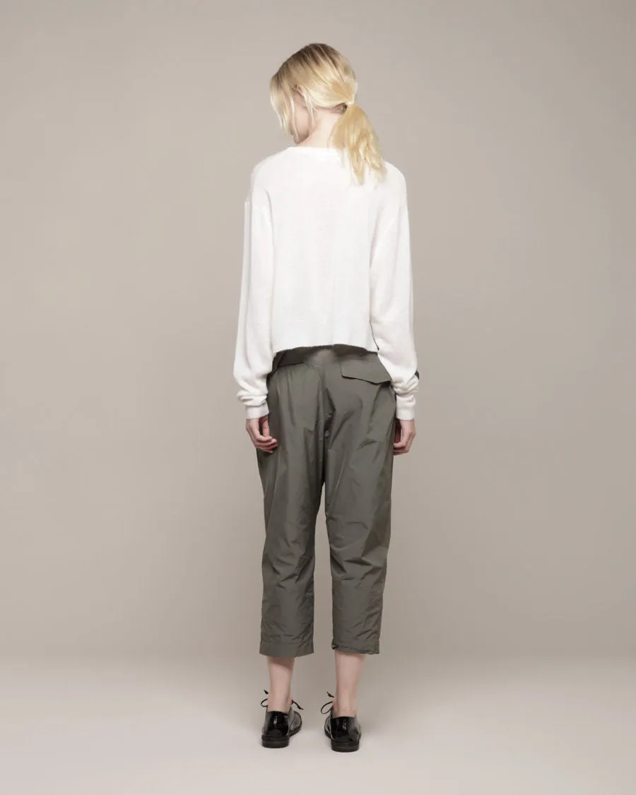 Cropped Merino Knit Pullover