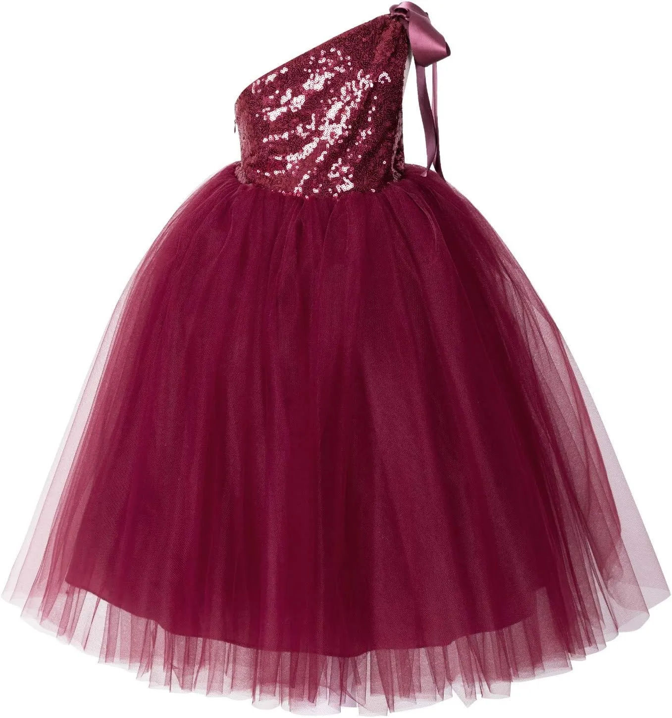 ekidsbridal One-Shoulder Sequin Tutu Flower Girl Dress Corset Dress Wedding Pageant Dresses Ball Gown Tutu Dresses