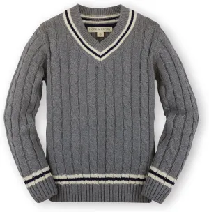 Hope & Henry Boys' Long Sleeve V-Neck Cricket Sweater