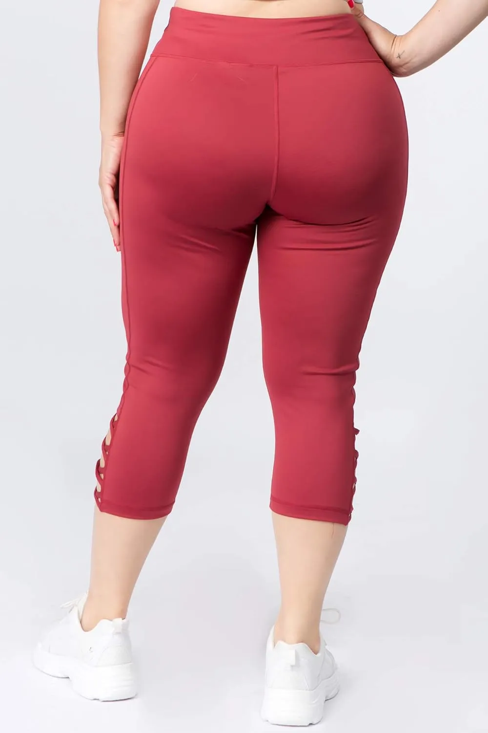 ICONOFLASH Workout Leggings for Women High Waist Pockets with Lattice Details Sport Pants