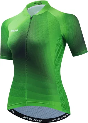 JPOJPO Women's Cycling Jersey, Short Sleeve and Bike Clothing Reflective 3-Pockets S-3XL