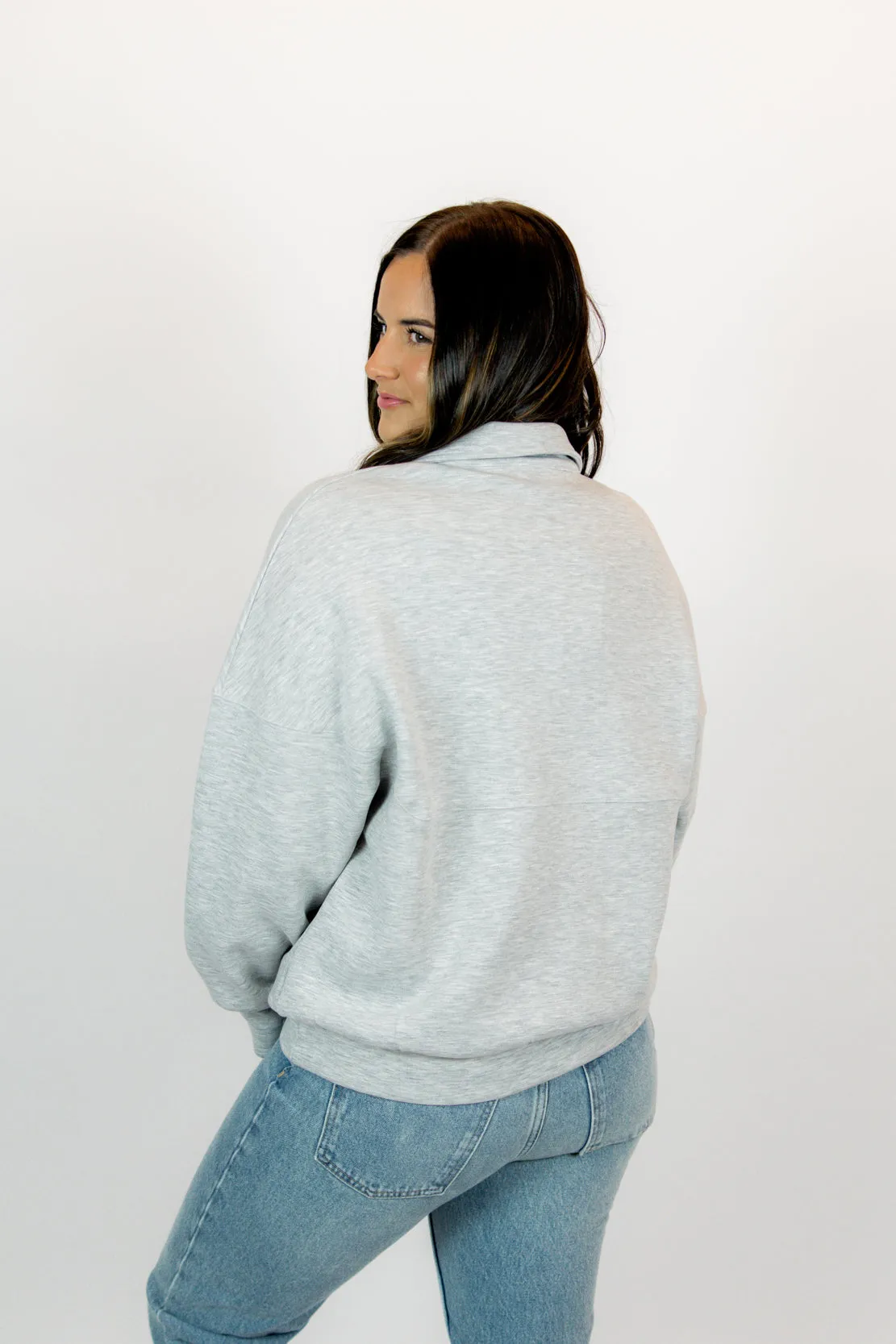 Kennedy Zip Up Pullover | Heather Grey
