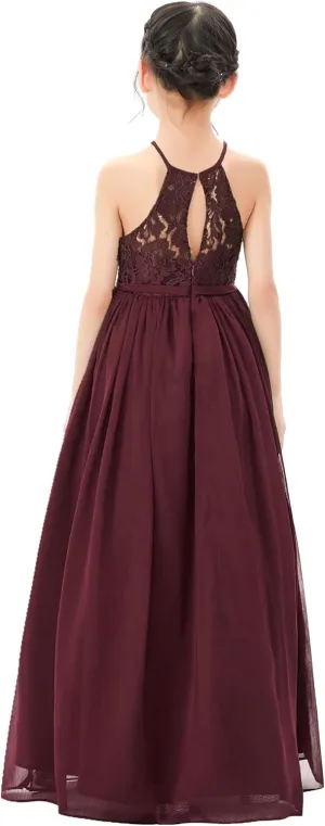 Lace Keyhole Back Flower Girl Dresses Wedding Reception Junior Pageants HLB