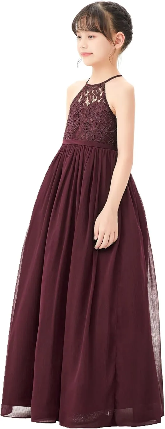 Lace Keyhole Back Flower Girl Dresses Wedding Reception Junior Pageants HLB