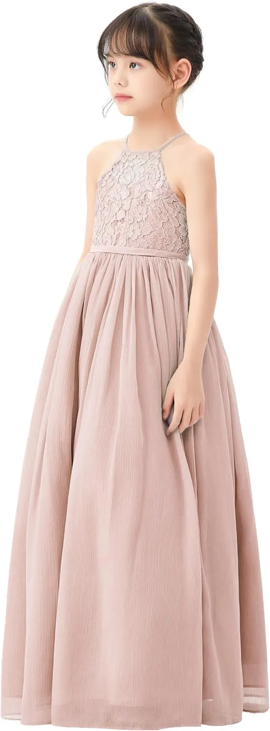 Lace Keyhole Back Flower Girl Dresses Wedding Reception Junior Pageants HLB
