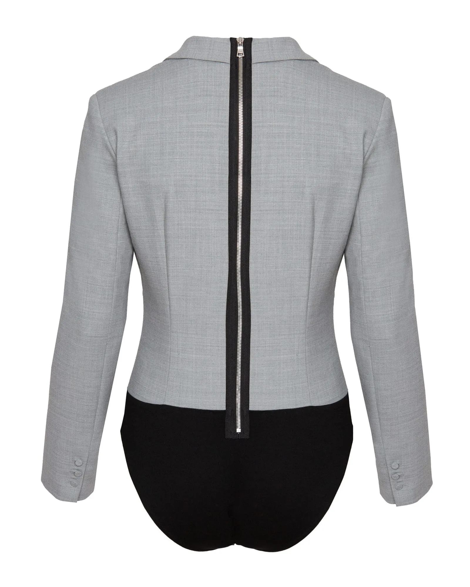 Maryse Blazer Bodysuit | Fumo Grey