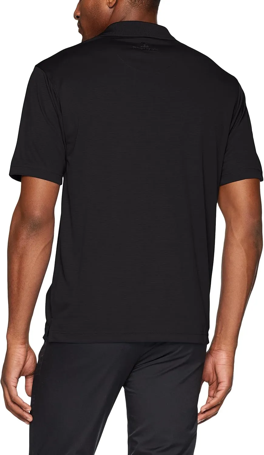 Men's Pebble Beach Golf Polo Shirt with Short Sleeve and Horizontal Textured Design