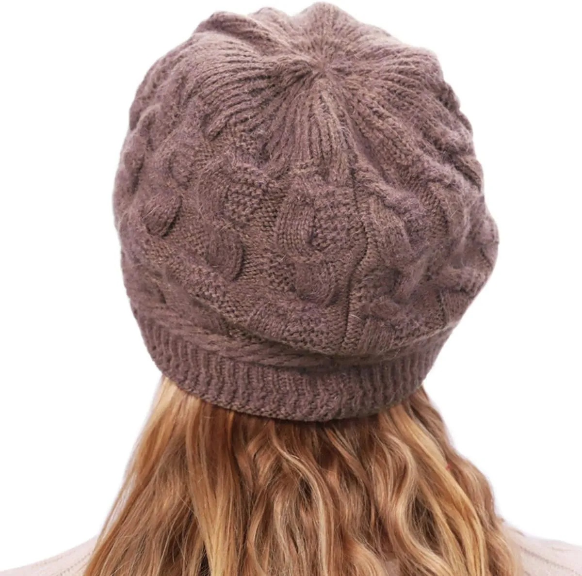 Muryobao Women Winter Warm Beanie Knit Hat Soft Lined Snow Ski Caps with Visor