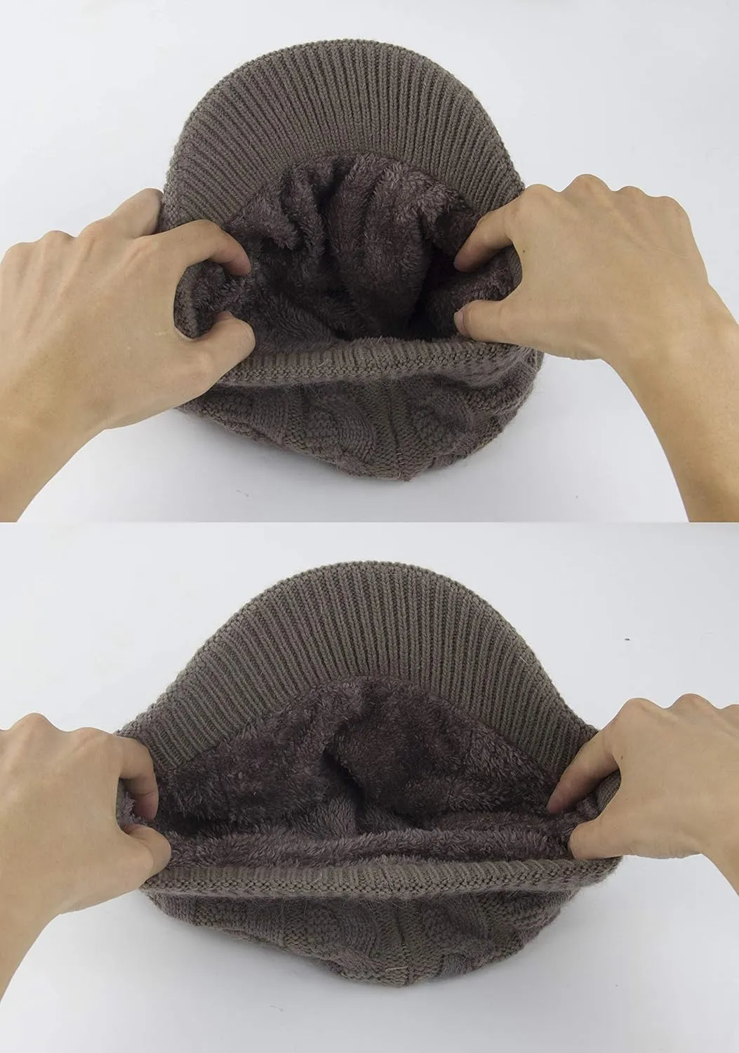 Muryobao Women Winter Warm Beanie Knit Hat Soft Lined Snow Ski Caps with Visor