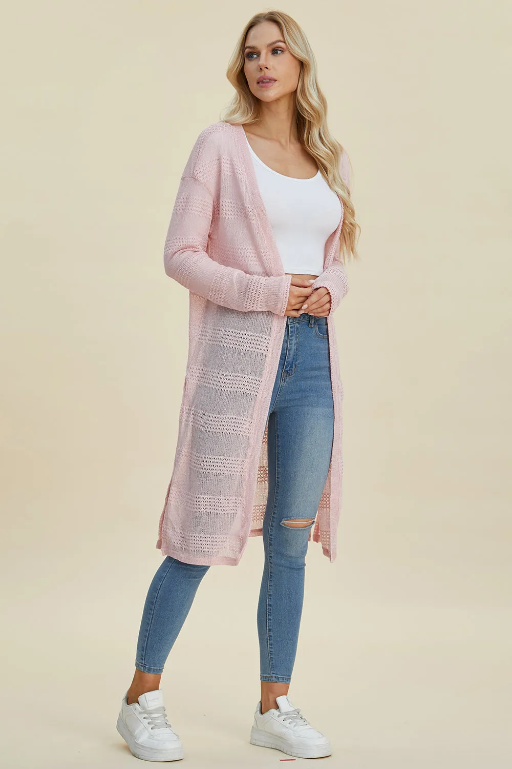 Open Front Longline Cardigan - 4 Colors