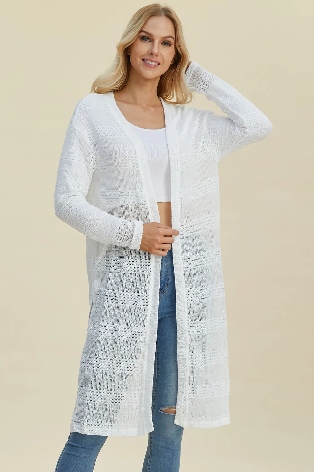 Open Front Longline Cardigan - 4 Colors