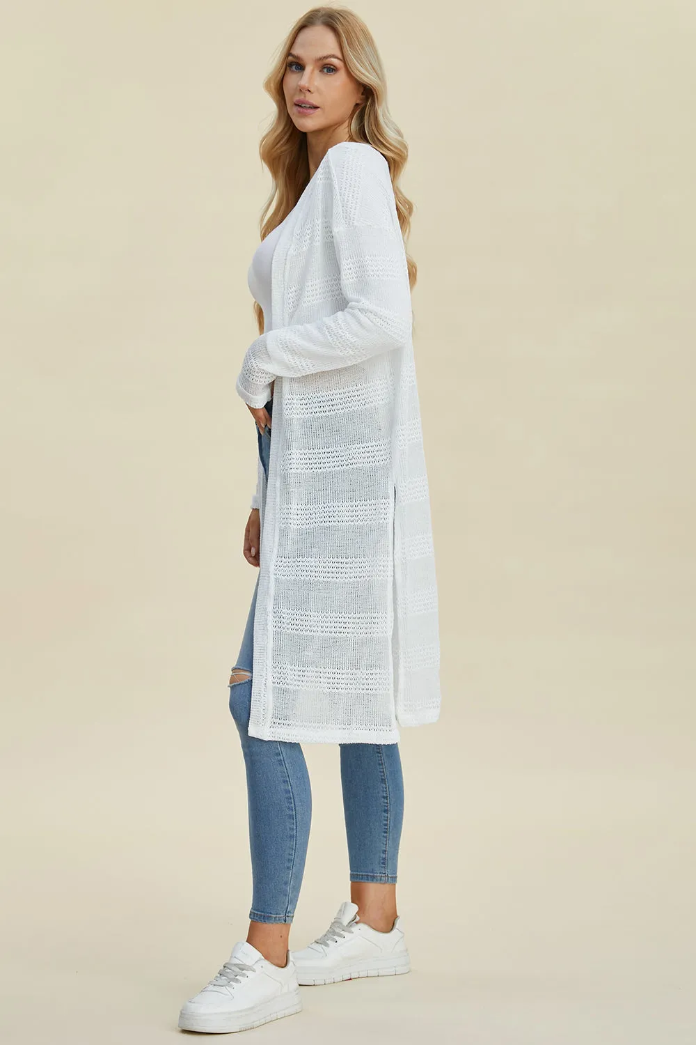 Open Front Longline Cardigan - 4 Colors