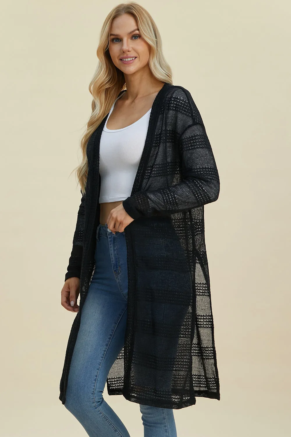 Open Front Longline Cardigan - 4 Colors