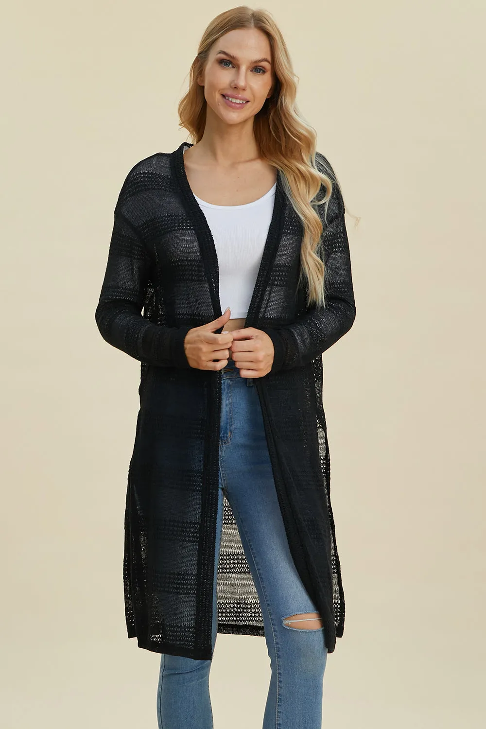 Open Front Longline Cardigan - 4 Colors