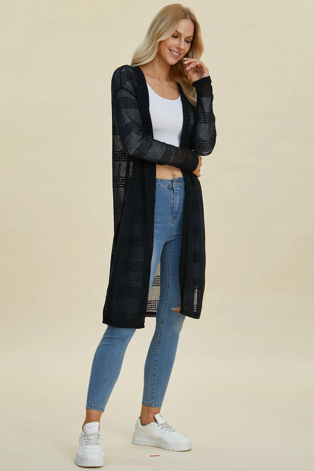 Open Front Longline Cardigan - 4 Colors