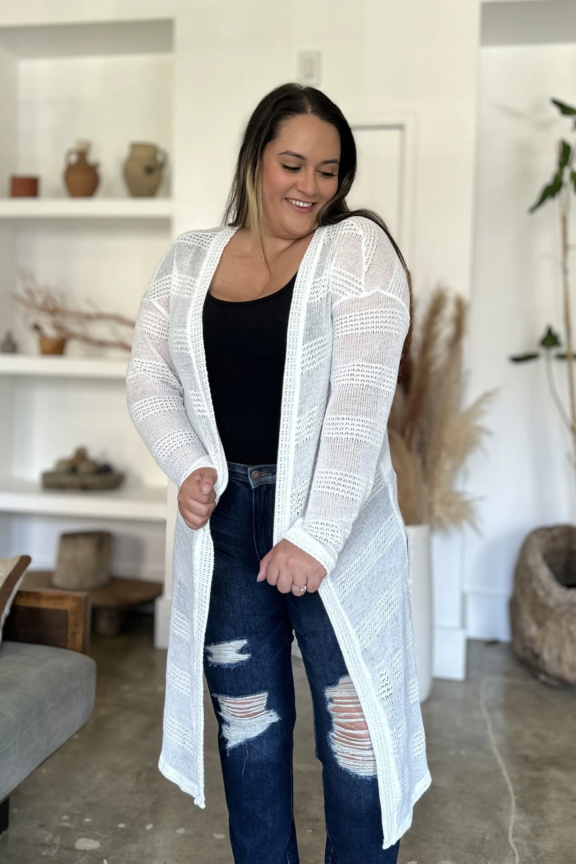 Open Front Longline Cardigan - 4 Colors
