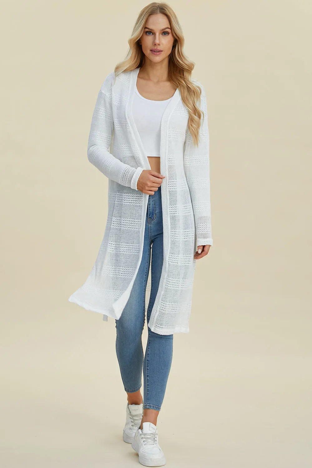 Open Front Longline Cardigan - 4 Colors