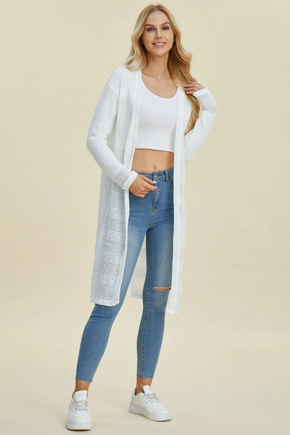 Open Front Longline Cardigan - 4 Colors