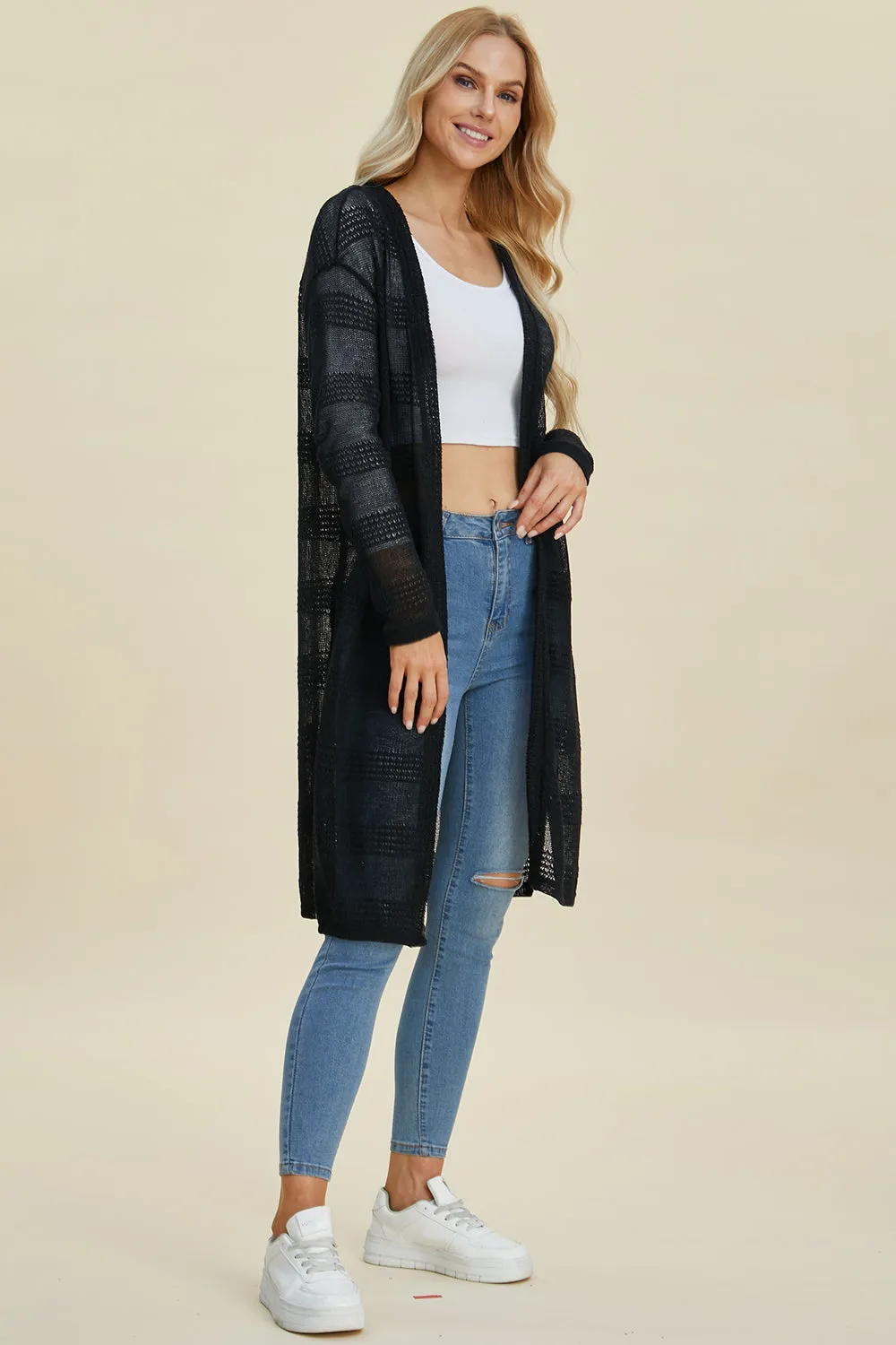Open Front Longline Cardigan - 4 Colors