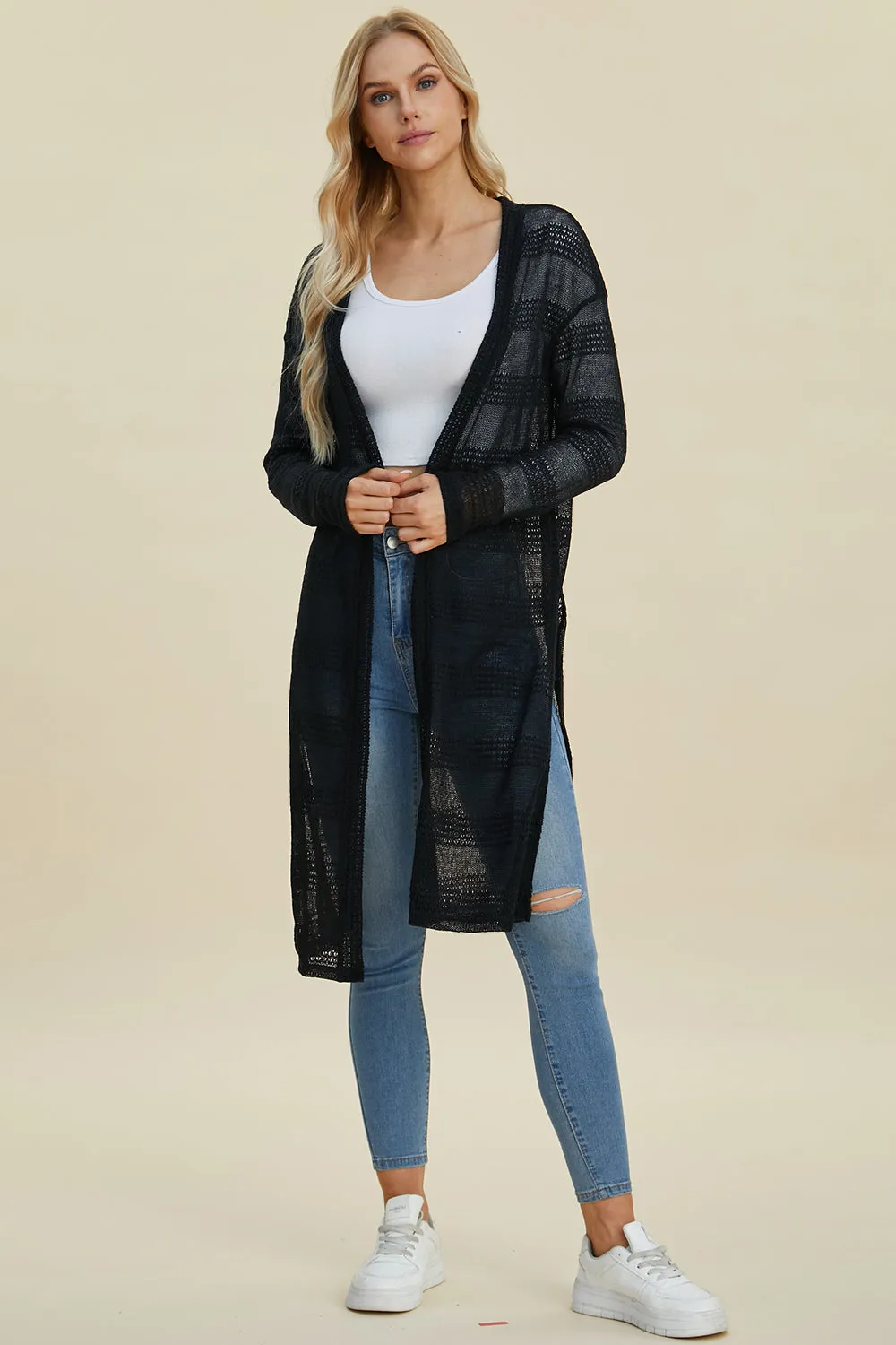 Open Front Longline Cardigan - 4 Colors