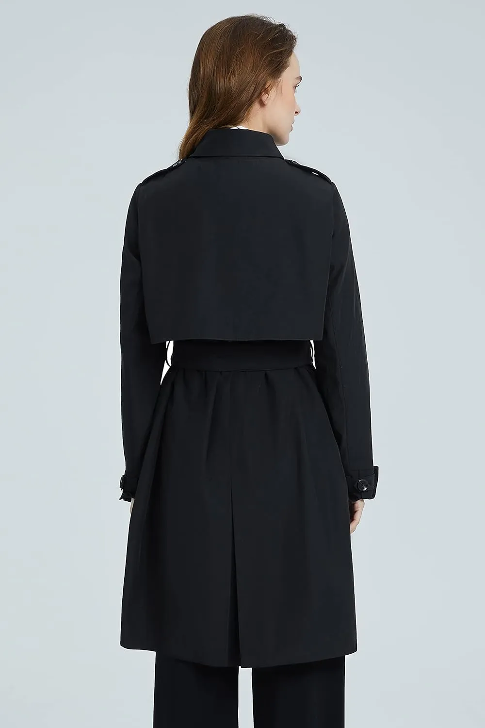 Orolay Women's Classic Trench Coat 3/4 Length Double-Breasted with Removable Vest
