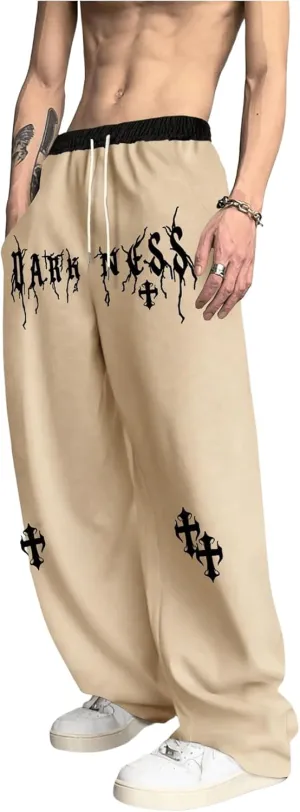 SHENHE Men's Graphic Print Jogger Pants Drawstring Sweatpants with Pocket