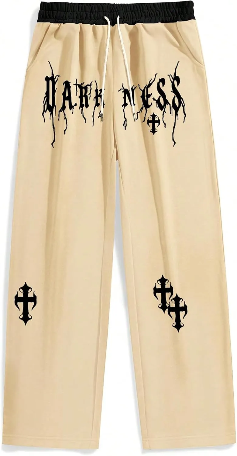 SHENHE Men's Graphic Print Jogger Pants Drawstring Sweatpants with Pocket