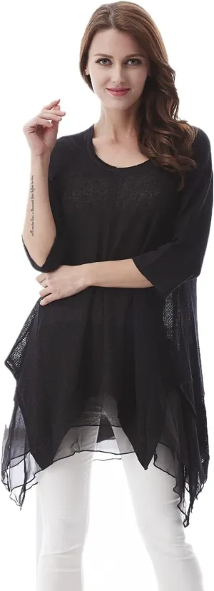 SIMPLY COUTURE Women's Sparkle Dressy Pullover Knit Sweater Sequin Tops (Available in Plus Size)