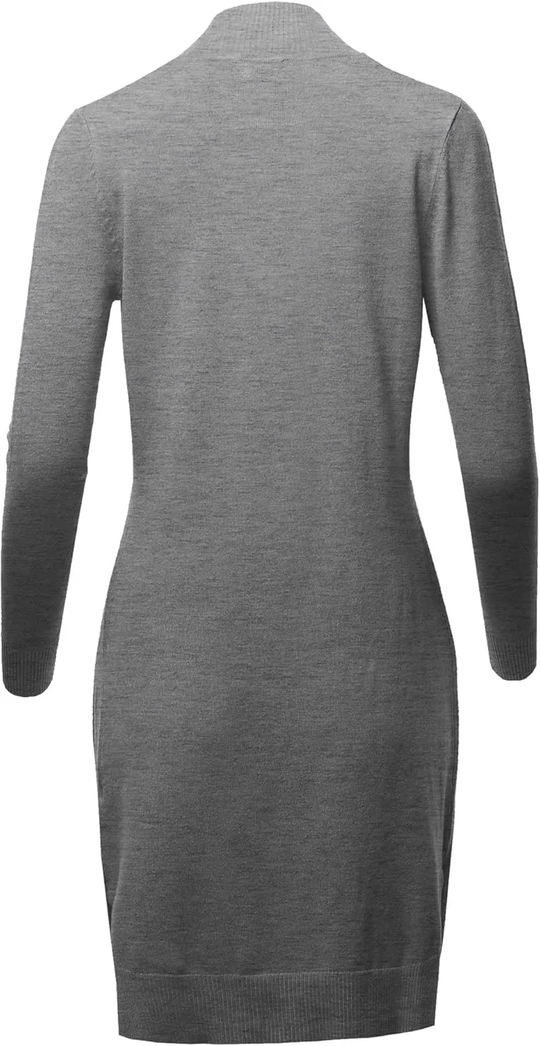 STARJJ Womens Soft Stetchy Knit Longline Open Front Sweater Cardigan with Pockets (S-3X)