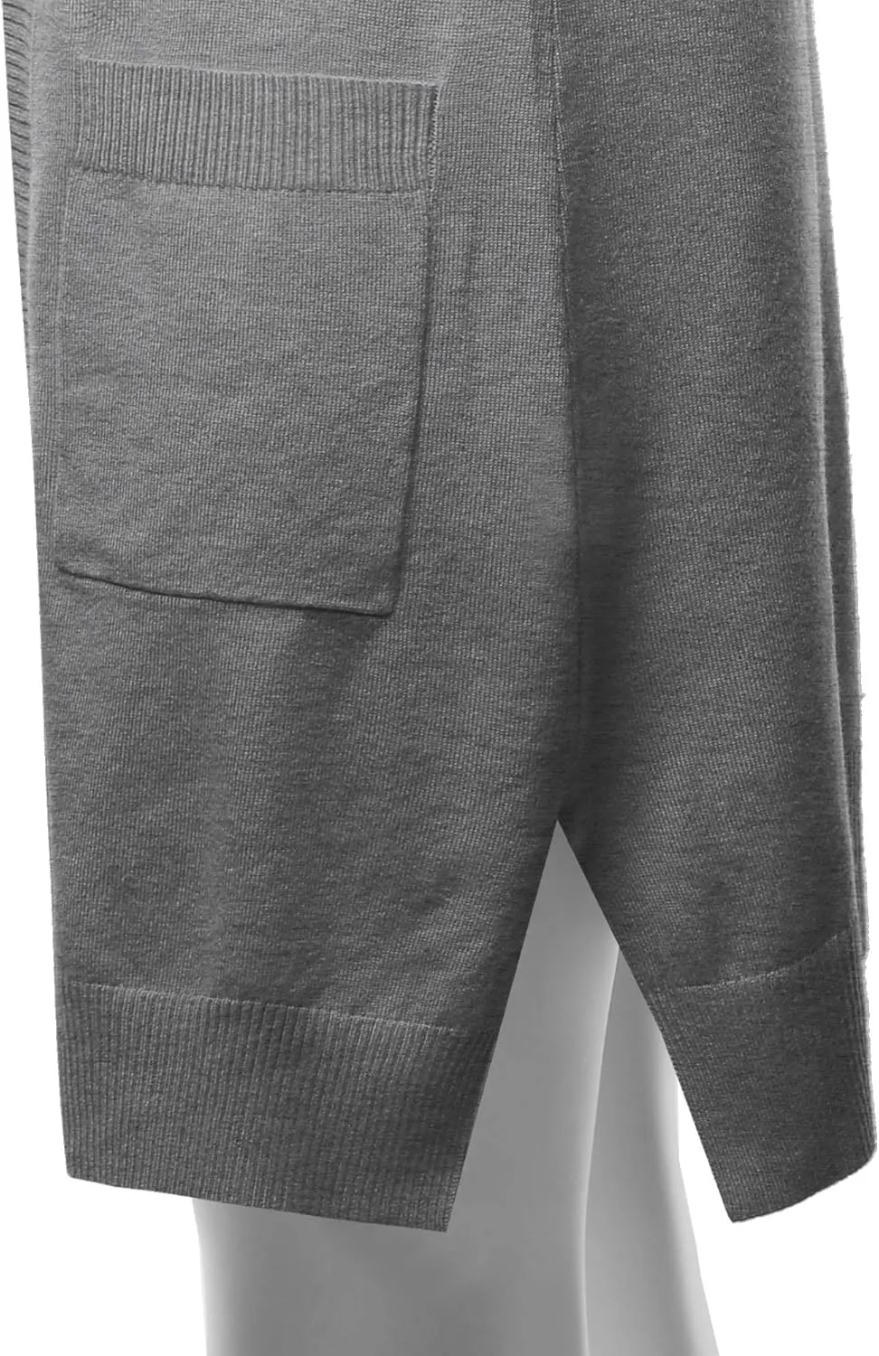 STARJJ Womens Soft Stetchy Knit Longline Open Front Sweater Cardigan with Pockets (S-3X)