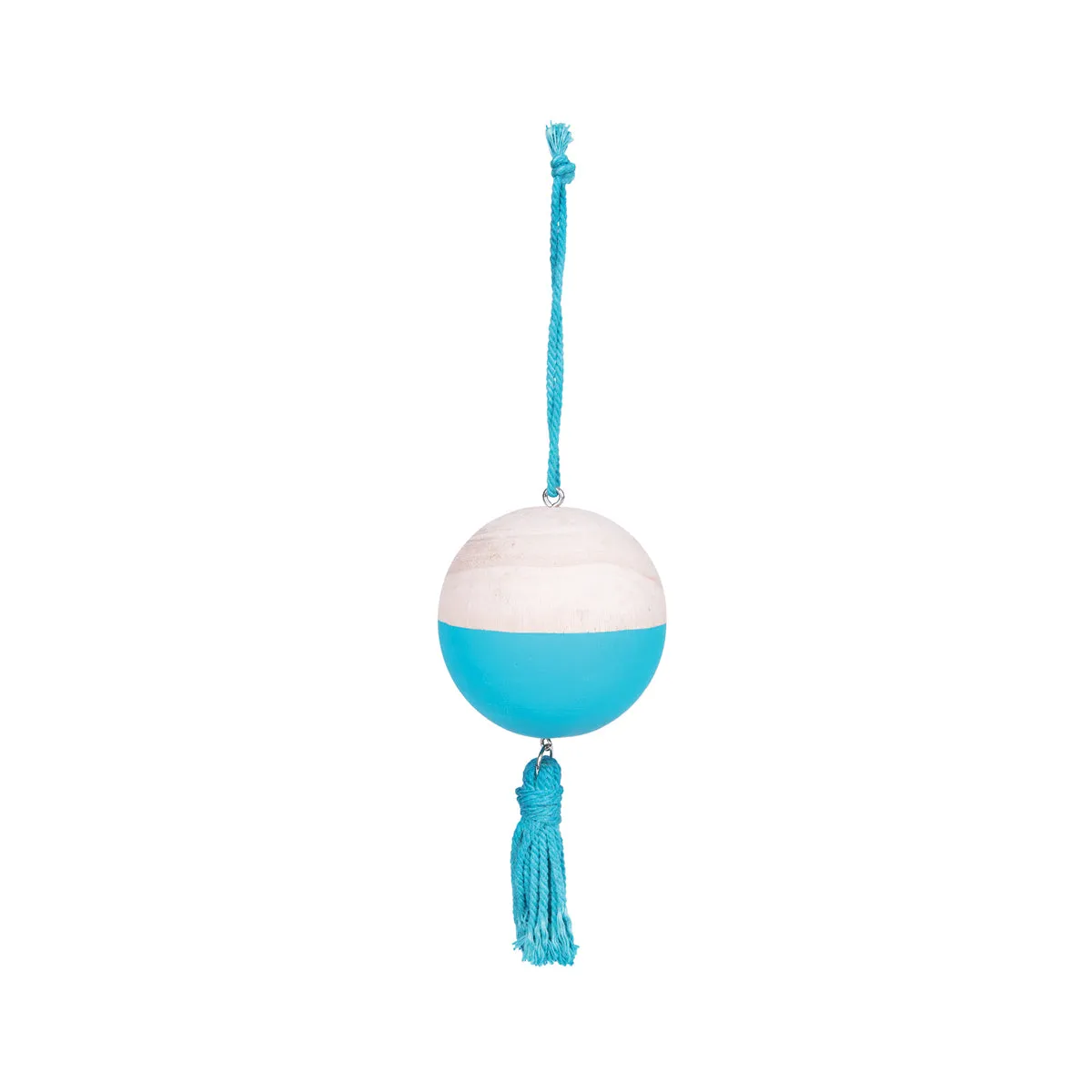 Teal Wooden & Tassel Ornament